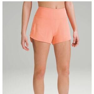 Lululemon Speed Up Mid Rise Shorts 4in Womens 10 Sunny Coral EUC